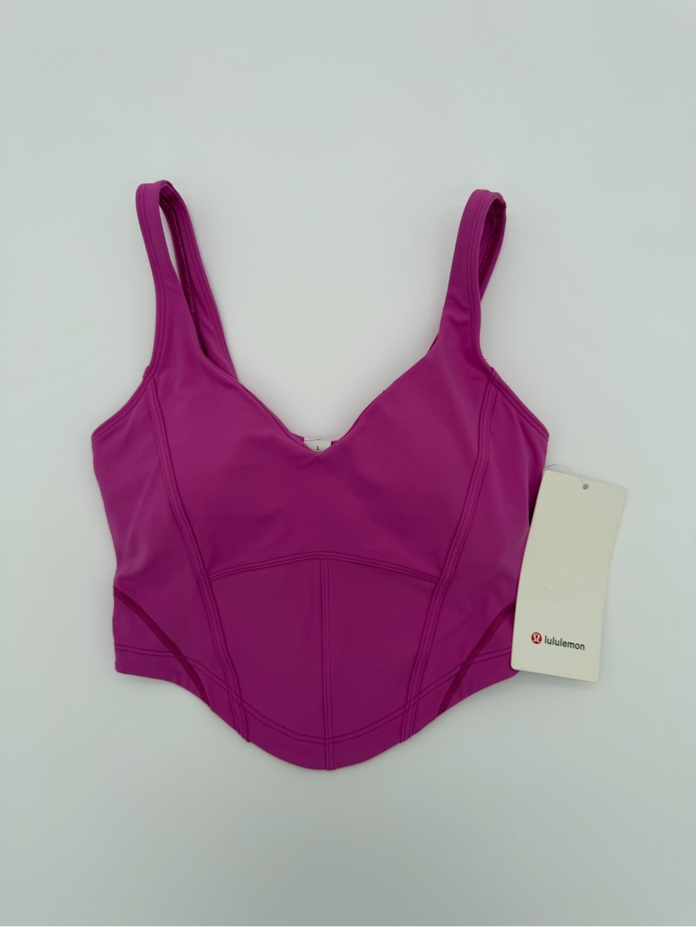 NWT 🩷 Lululemon Corset athletica Magenta Supportive Crop Tank Top